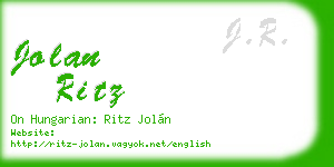 jolan ritz business card